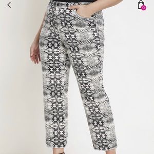 ELOQUII snake print relaxed jean